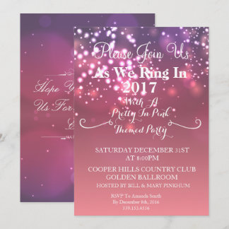 Pretty In Pink New Years Party Invitation