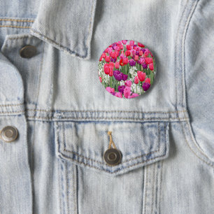 Pretty in Pink Petals  6 Cm Round Badge