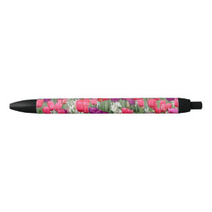 Pretty in Pink Petals Black Ink Pen
