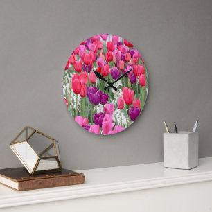 Pretty in Pink Petals Large Clock