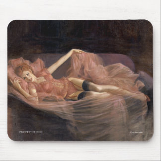 "PRETTY IN PINK" Pinup girl mouse pad