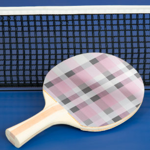 Pretty in Pink Plaid Pattern – Trendy Tartan Ping Pong Paddle