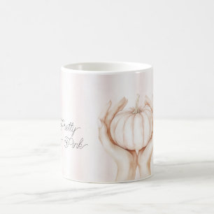 Pretty in Pink Pumpkin in Hands Coffee Mug