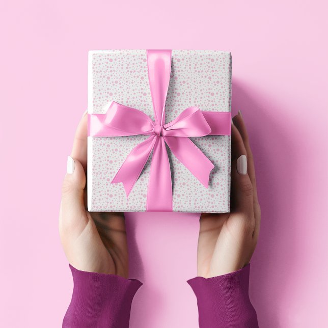 Pretty in Pink Random Sized Pink Polka Dots Wrapping Paper (Creator Uploaded)