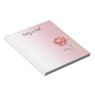 Pretty in Pink Red Rose Notepad