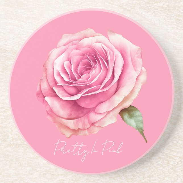 Pretty in Pink Rose Coaster (Front)