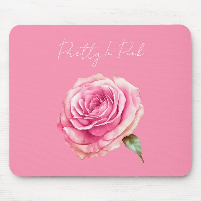 Pretty in Pink Rose Mouse Mat (Front)
