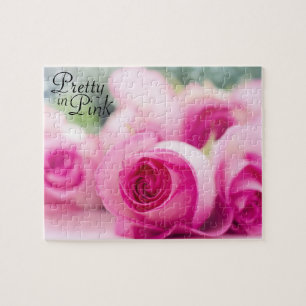 Pretty in Pink Roses Jigsaw Puzzle