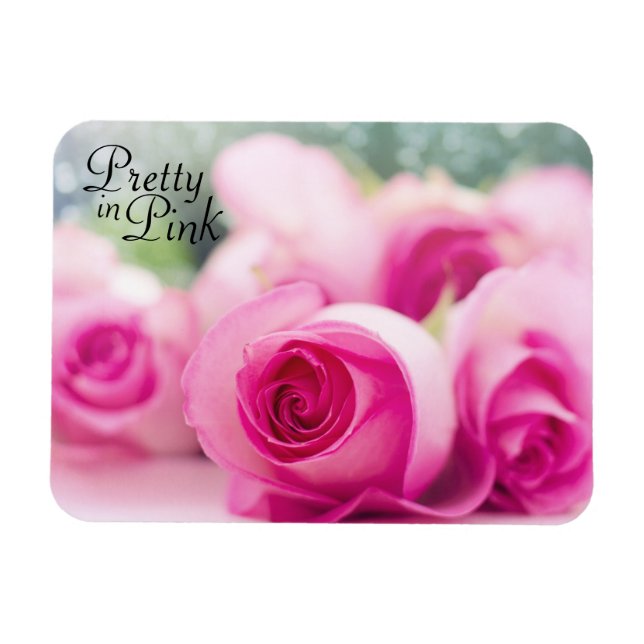 Pretty in Pink Roses Magnet (Horizontal)
