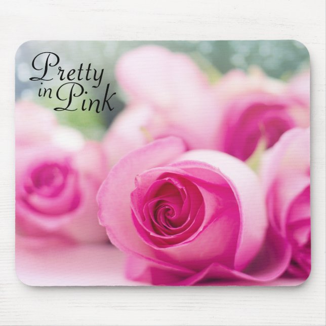Pretty in Pink Roses Mouse Mat (Front)
