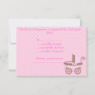 pretty in pink rsvp with pram card