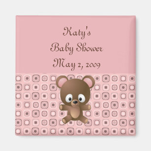 Pretty in Pink Shower Favour Magnet - Customised