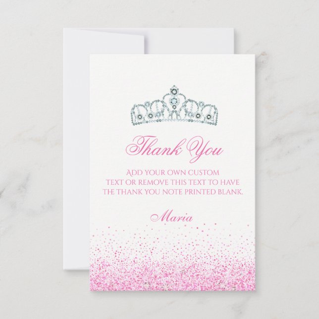 Pretty in Pink, Sparkle Thank You Cards (Front)