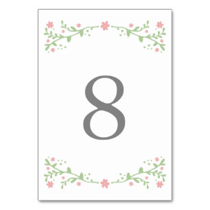 Pretty in Pink Table Number Cards