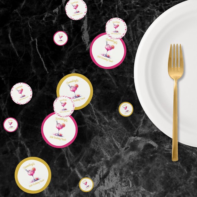 Pretty in Pink Themed Cocktail Birthday Confetti (Creator Uploaded)