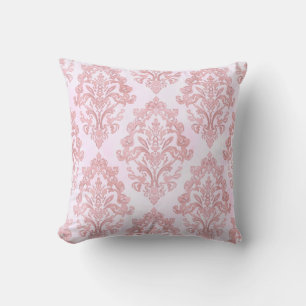 Pretty in Pink Victorian Damask Watercolor Pattern Cushion