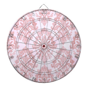 Pretty in Pink Victorian Damask Watercolor Pattern Dartboard