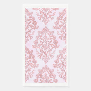 Pretty in Pink Victorian Damask Watercolor Pattern Napkin