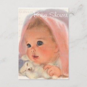 Pretty in Pink Vintage Baby Shower Invitation