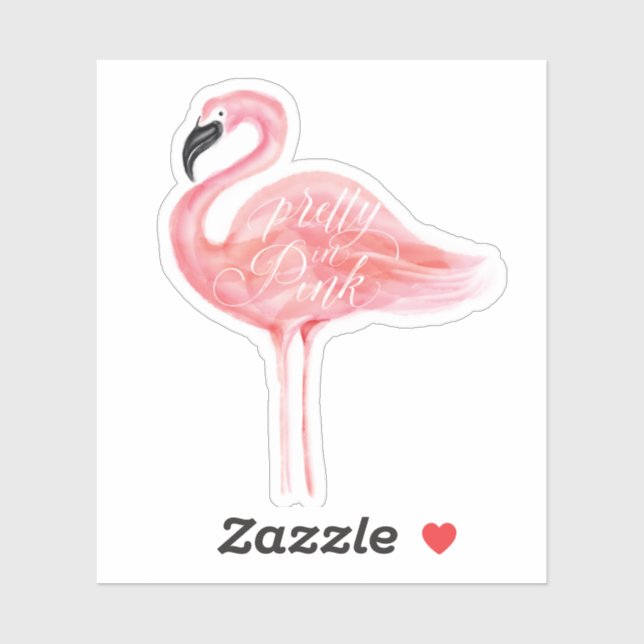 Pretty In Pink Watercolor Flamingo Illustration (Sheet)