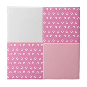 Pretty in pinks spots and squares tile