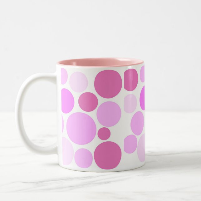 Pretty In Polka Dots Collection Two-Tone Coffee Mug (Left)