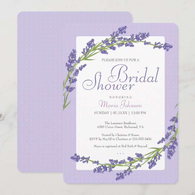 Pretty in Purple | Bridal Shower Invitation (Front/Back)