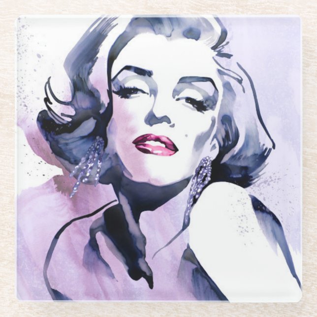 Pretty in Purple Glass Coaster (Front)