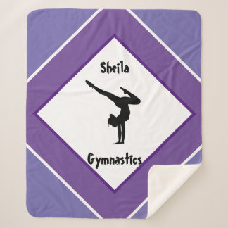 Pretty in Purple Gymnastics Personalised Sherpa Blanket