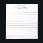 Pretty in Purple Lined Personalised  Notepad<br><div class="desc">Add  your text using the template form.</div>