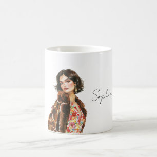 Pretty in Red Floral Coffee Mug