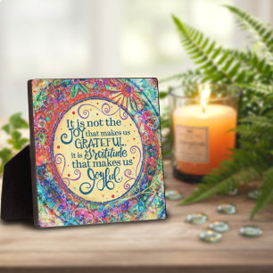 Pretty Inspirational Gratitude Joyful Quote  Plaque