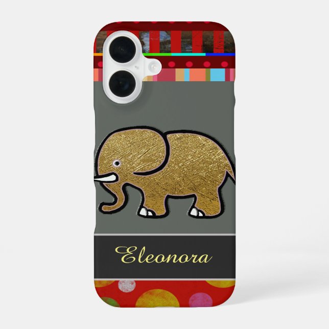 pretty iPhone 6 with elephant personalised 16 Case (Back)