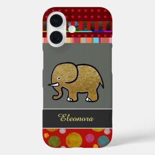 pretty iPhone 6 with elephant personalised iPhone 16 Case