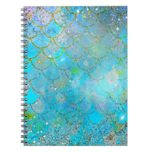 Pretty Iridescent Pearl Shimmer Mermaid Scales Notebook