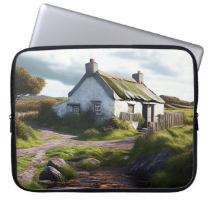 PRETTY IRISH COUNTRYSIDE SCENE WITH COTTAGE LAPTOP SLEEVE