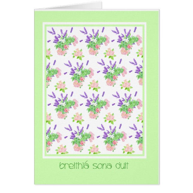 Pretty Irish Gaelic Language Greeting Birthday (Front)