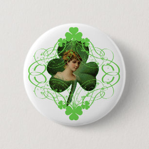 Pretty Irish Lady 6 Cm Round Badge