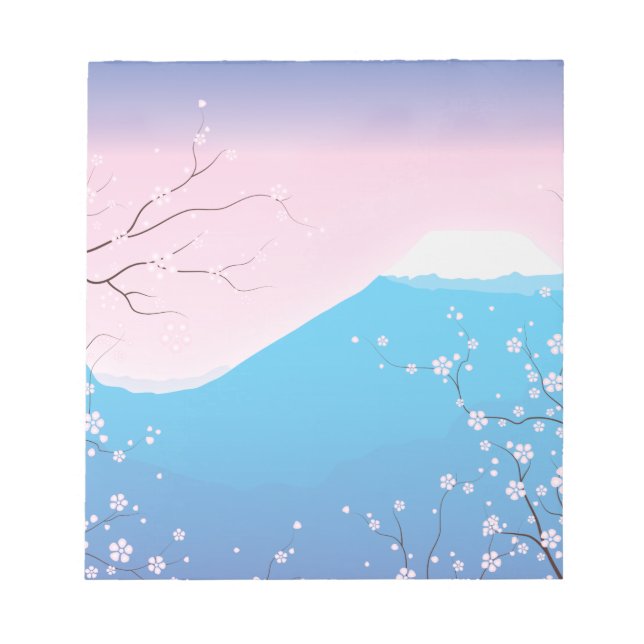 Pretty Japanese Cherry Blossom Notepad (Front)