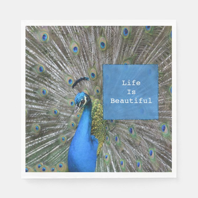 Pretty Kauai Peacock  Napkin (Front)