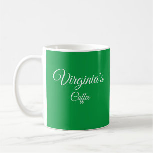 Pretty Kelly Green Personalised Coffee Mug