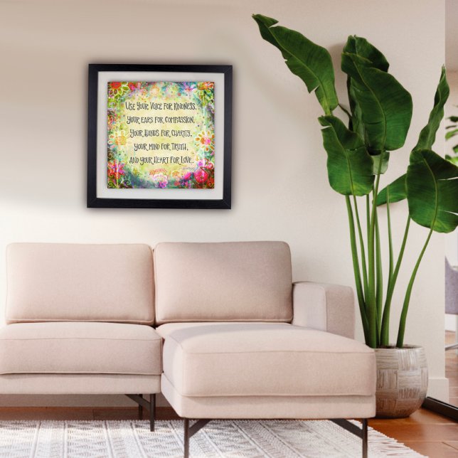 Pretty Kindness Quote Floral Inspirivity Poster (Motivational Poster by Inspirivity)