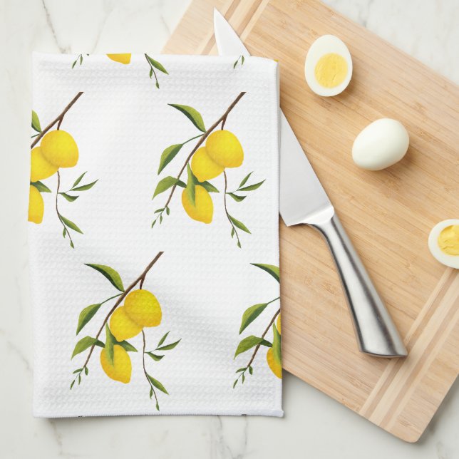 Pretty kitchen towels lemons (Quarter Fold)