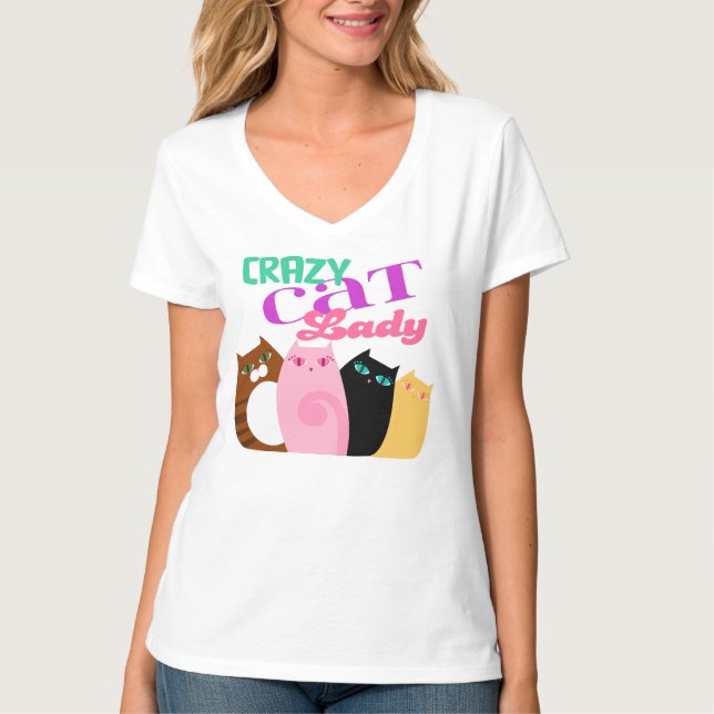 Pretty Kitties "Crazy Cat Lady" Tee Shirt (Front)