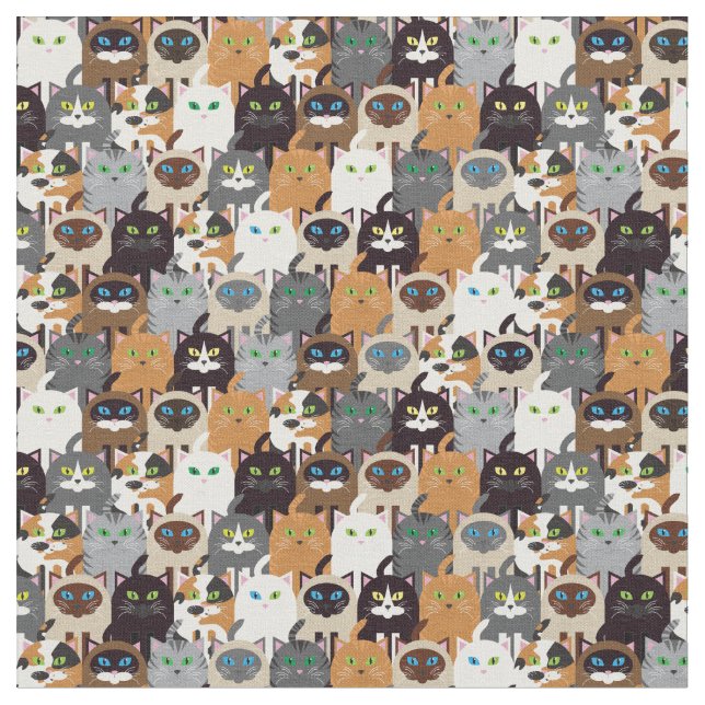 Pretty Kitties Fabric (Close Up)