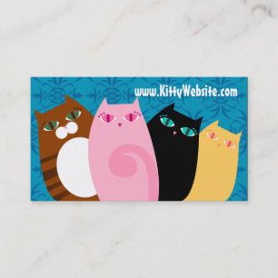 Pretty Kitties on Blue Business Card