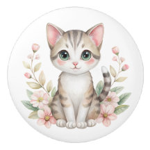 Pretty Kitty and Pastel Flowers