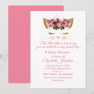 Pretty Kitty Baby Shower Invitation