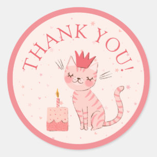 Pretty Kitty Birthday Classic Round Sticker