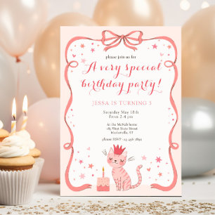 Pretty Kitty Birthday Invitation